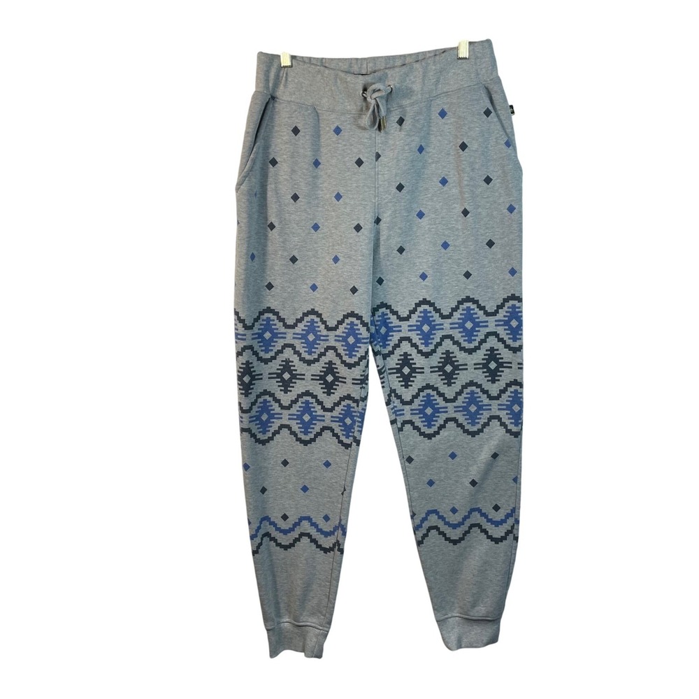 Maxi Milian‎ New York Jogger Sweatpants Gray Aztec Print 100% Polyester XL Comfy